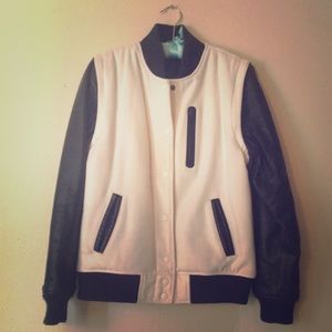 NIKE Wool & Leather Letterman Jacket